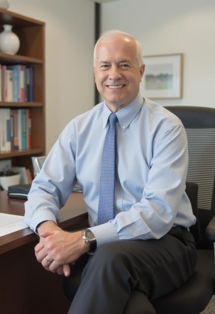 Jack Skeen seated in his office